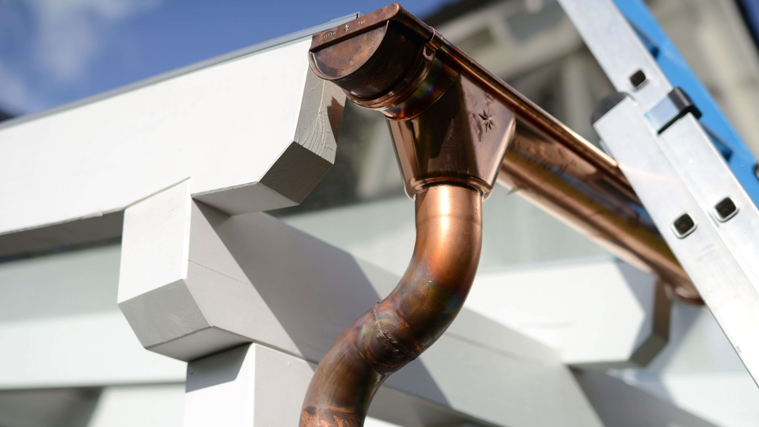 High-end copper gutters with a seamless design for residential properties in Durham